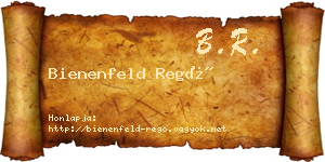 Bienenfeld Regő névjegykártya